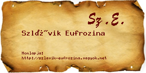 Szlávik Eufrozina névjegykártya