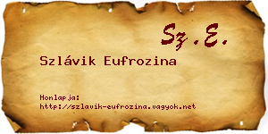 Szlávik Eufrozina névjegykártya