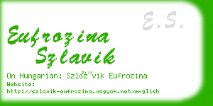 eufrozina szlavik business card
